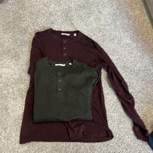 Set of two Vince long sleeve Henley’s